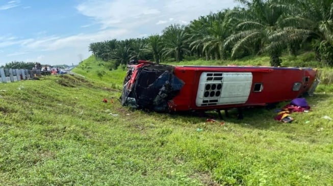 Kecelakaan Maut di Tol Kuala Namu Sergai, 4 Penumpang Bus Halmahera Tewas
